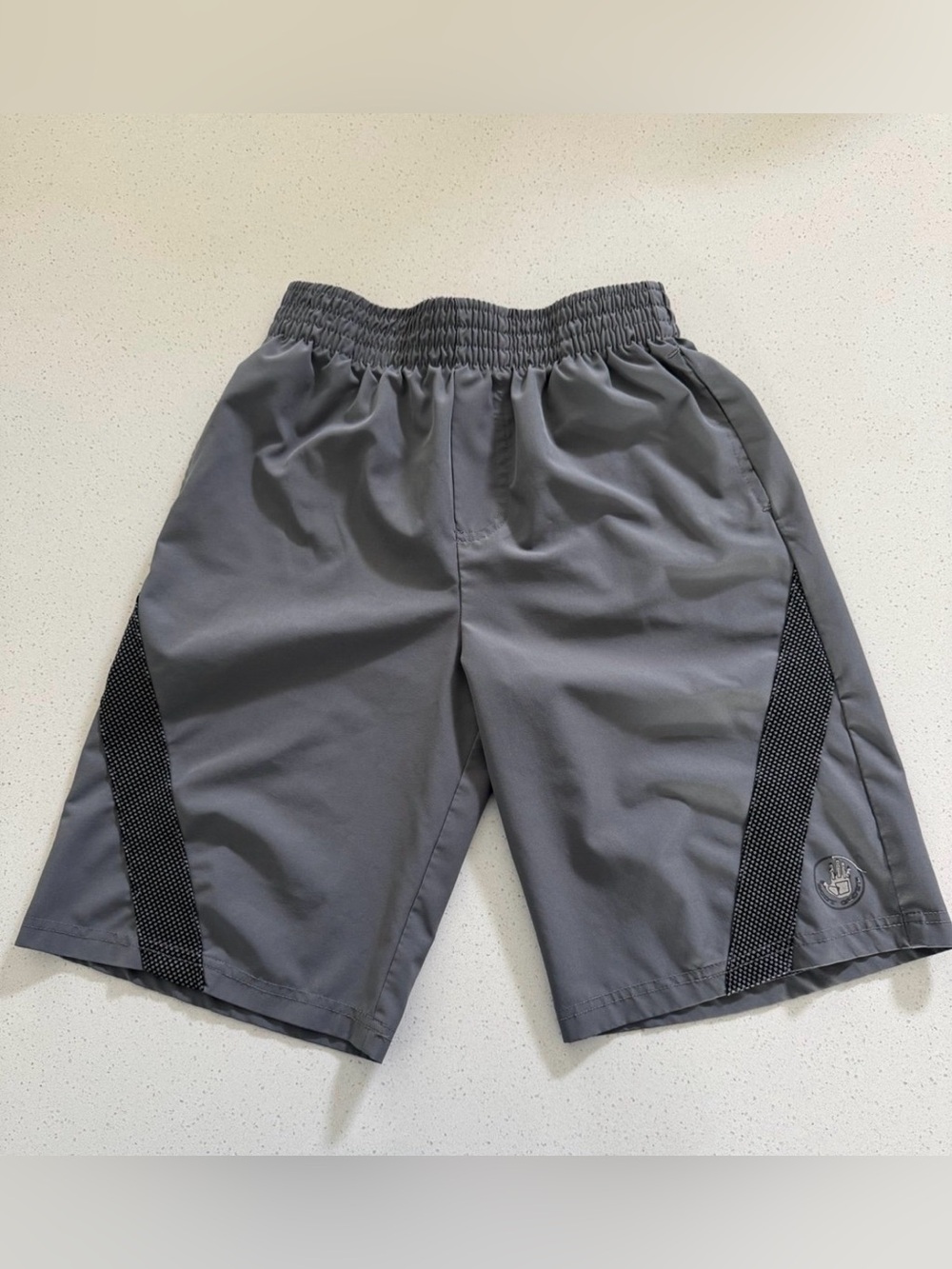 Body Glove Boys Grey Athletic Shorts with Side Stripes - Size Medium 10/12- Swim